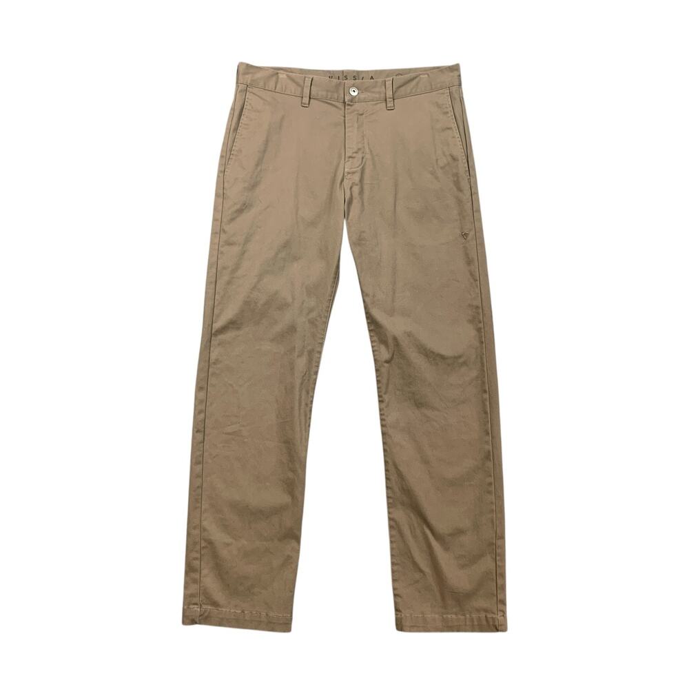 Vissla Pants Mens 34 Taupe Creators Port Chino Cotton Blend Stretch Flat Front